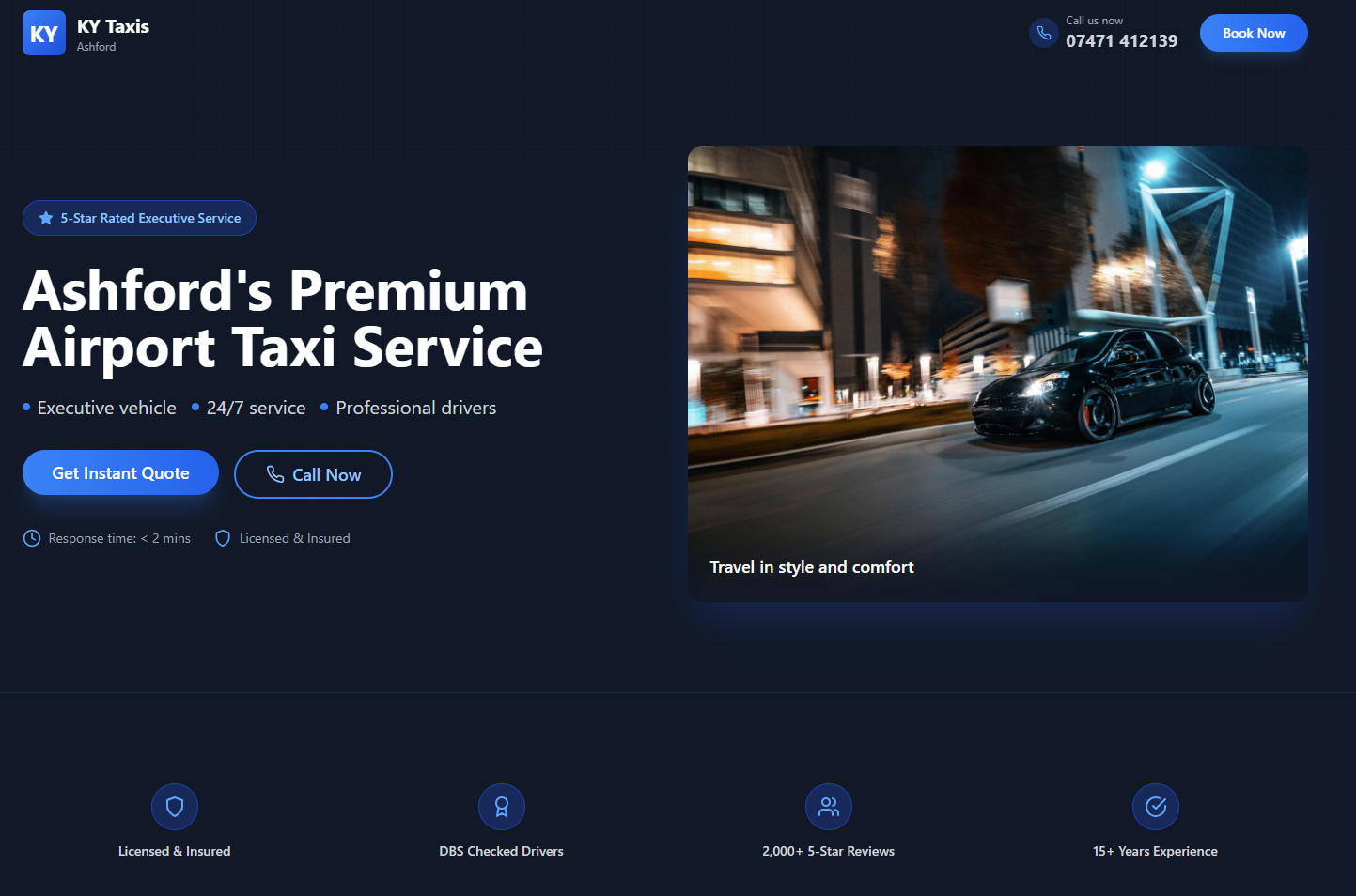 Taxi & private hire website